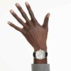 Dextera Tachymeter-Uhr Swiss Made, Lederarmband, silberfarben, Edelstahl Dextera Tachymeter-Uhr Swiss Made, Lederarmband, silberfarben, Edelstahl