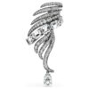 Die Brosche «Feather» aus der Vienna Collection, weiss, rutheniumbeschichtet Die Brosche «Feather» aus der Vienna Collection, weiss, rutheniumbeschichtet