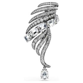 Die Brosche «Feather» aus der Vienna Collection, weiss, rutheniumbeschichtet