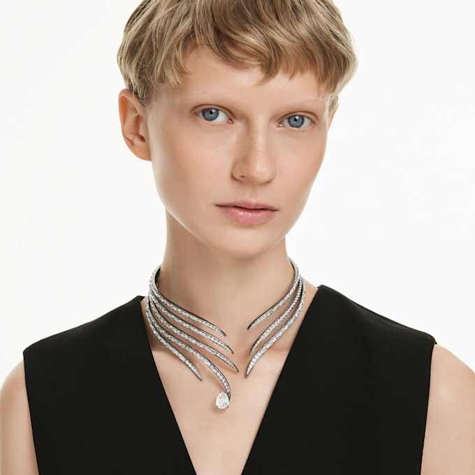 Die Vienna Collection Choker Feather, weiss, rutheniumbeschichtet Die Vienna Collection Choker Feather, weiss, rutheniumbeschichtet