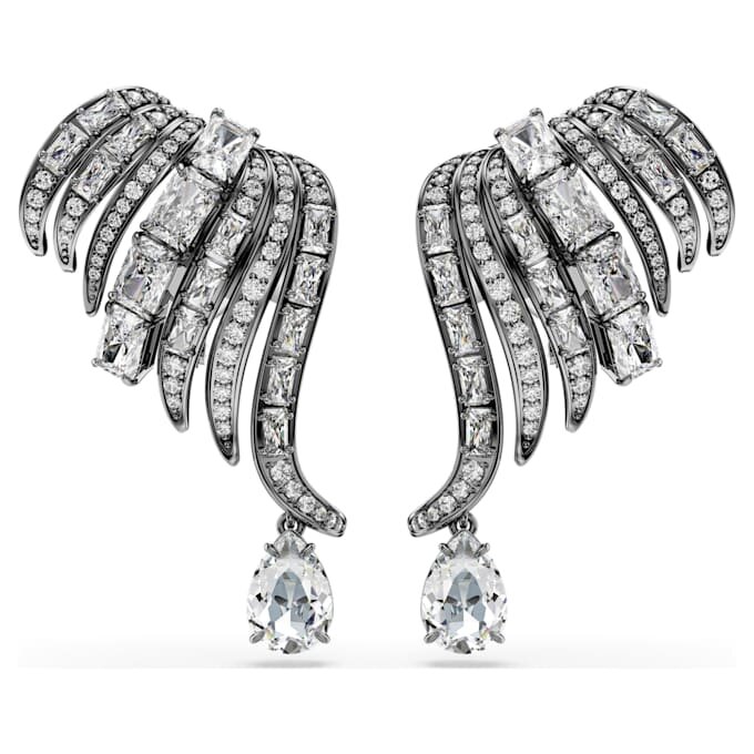 Die Vienna Collection Ohrklemmen «Feather», weiss, rutheniumbeschichtet Die Vienna Collection Ohrklemmen «Feather», weiss, rutheniumbeschichtet