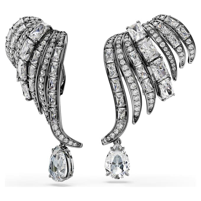 Die Vienna Collection Ohrklemmen «Feather», weiss, rutheniumbeschichtet Die Vienna Collection Ohrklemmen «Feather», weiss, rutheniumbeschichtet