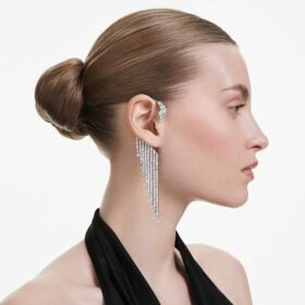 Die Vienna Collection Ohrklemmen «Swan», weiss, rutheniumbeschichtet