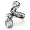 Die Vienna-Kollektion: Offener Ring «Feather», weiss, rutheniumbeschichtet Die Vienna-Kollektion: Offener Ring «Feather», weiss, rutheniumbeschichtet