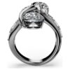 Die Vienna-Kollektion: Offener Ring «Feather», weiss, rutheniumbeschichtet Die Vienna-Kollektion: Offener Ring «Feather», weiss, rutheniumbeschichtet