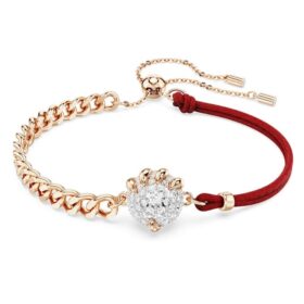 Drachen- und Phönix-Armbänder «Dragon’s Claw», rot, gemischte Metalloberfläche