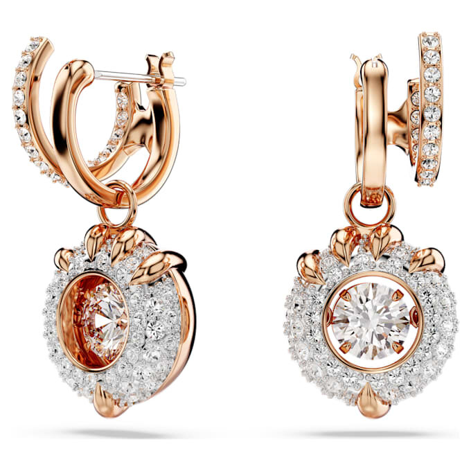Drachen- und Phönix-Ohrringe mit Drachenklaue, weiss, roségoldfarben plattiert Drachen- und Phönix-Ohrringe mit Drachenklaue, weiss, roségoldfarben plattiert