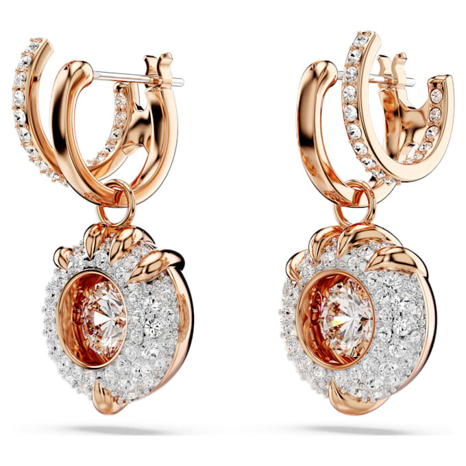 Drachen- und Phönix-Ohrringe mit Drachenklaue, weiss, roségoldfarben plattiert Drachen- und Phönix-Ohrringe mit Drachenklaue, weiss, roségoldfarben plattiert