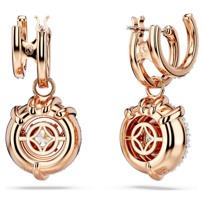Drachen- und Phönix-Ohrringe mit Drachenklaue, weiss, roségoldfarben plattiert Drachen- und Phönix-Ohrringe mit Drachenklaue, weiss, roségoldfarben plattiert