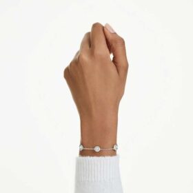 Ein Angelic Armband mit rundgeschliffenen, doppelseitigen Motiven, weiss, rhodiniert