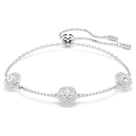 Ein Angelic Armband mit rundgeschliffenen, doppelseitigen Motiven, weiss, rhodiniert