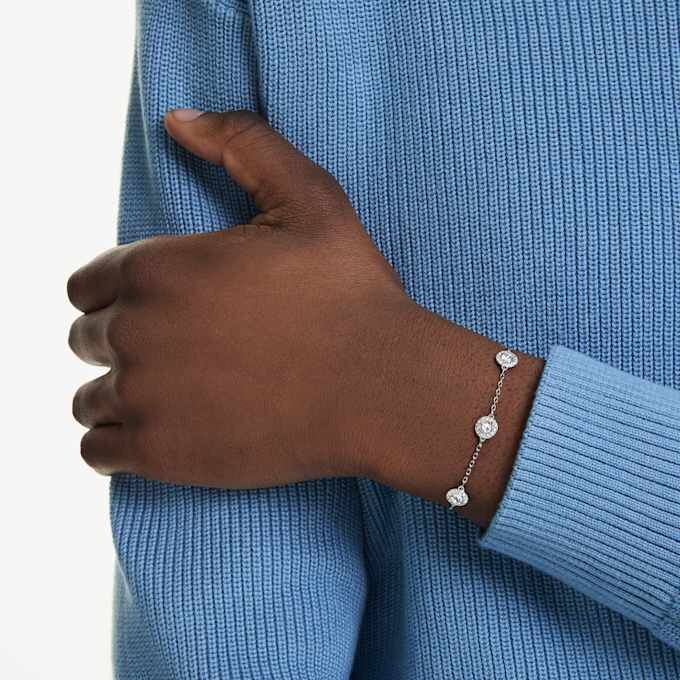 Ein Angelic Armband mit rundgeschliffenen, doppelseitigen Motiven, weiss, rhodiniert Ein Angelic Armband mit rundgeschliffenen, doppelseitigen Motiven, weiss, rhodiniert