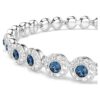 Ein Angelic Armband mit rundgeschliffenen Steinen, blau, rhodiniert