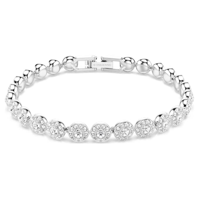 Ein Angelic Armband, Rundschliff, klein, weiss, rhodiniert Ein Angelic Armband, Rundschliff, klein, weiss, rhodiniert