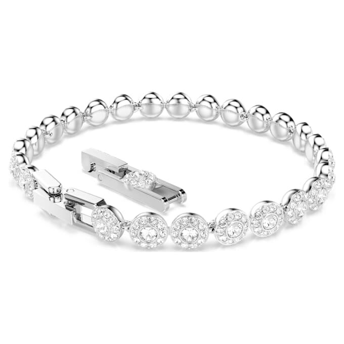 Ein Angelic Armband, Rundschliff, klein, weiss, rhodiniert Ein Angelic Armband, Rundschliff, klein, weiss, rhodiniert