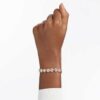 Ein Angelic Armband, Rundschliff, Pavé, mittelgross, weiss, roségoldfarben plattiert
