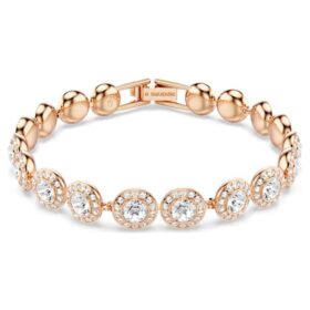 Ein Angelic Armband, Rundschliff, Pavé, mittelgross, weiss, roségoldfarben plattiert Ein Angelic Armband, Rundschliff, Pavé, mittelgross, weiss, roségoldfarben plattiert