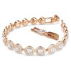 Ein Angelic Armband, Rundschliff, Pavé, mittelgross, weiss, roségoldfarben plattiert