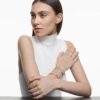 Ein Angelic Armband, Rundschliff, Pavé, mittelgross, weiss, roségoldfarben plattiert