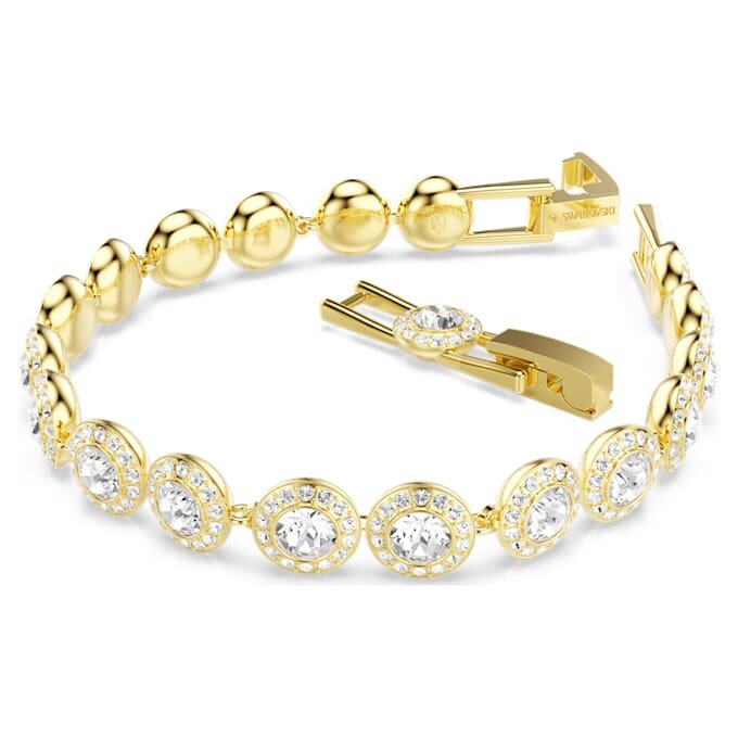 Ein Angelic Armband, Rundschliff, Pavé, mittelgross, weiss, vergoldet Ein Angelic Armband, Rundschliff, Pavé, mittelgross, weiss, vergoldet