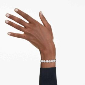 Ein Angelic Armband, Rundschliff, weiss, rhodiniert Ein Angelic Armband, Rundschliff, weiss, rhodiniert