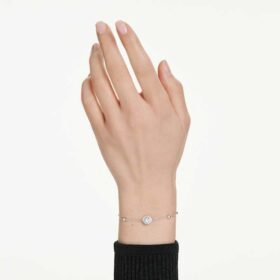 Ein Angelic Armband, Rundschliff, weiss, rhodiniert Ein Angelic Armband, Rundschliff, weiss, rhodiniert