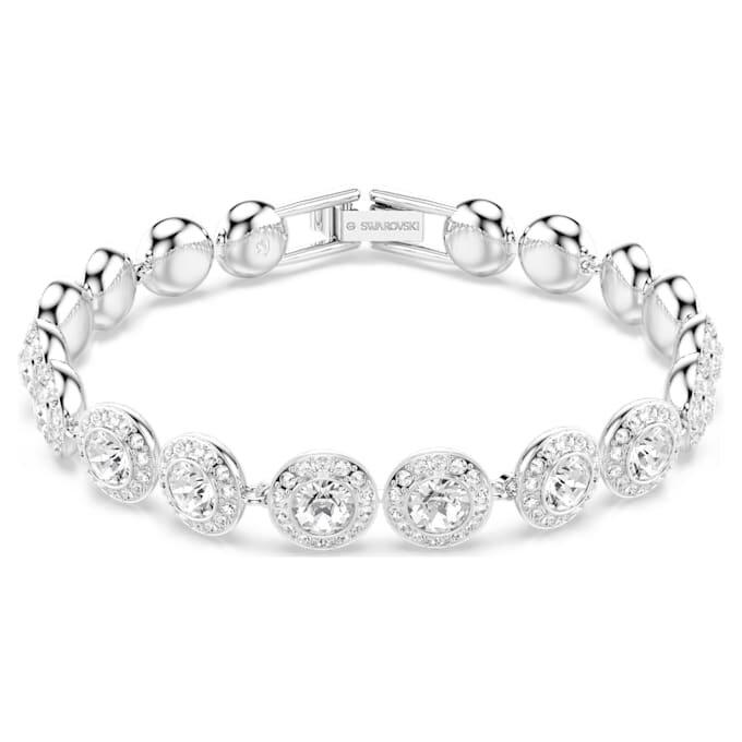 Ein Angelic Armband, Rundschliff, weiss, rhodiniert Ein Angelic Armband, Rundschliff, weiss, rhodiniert
