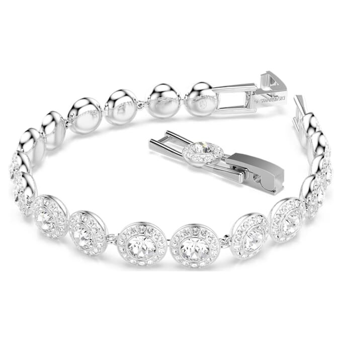 Ein Angelic Armband, Rundschliff, weiss, rhodiniert Ein Angelic Armband, Rundschliff, weiss, rhodiniert