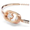 Ein Armband, runder Schliff, ovale Form, weiss, roségoldfarben plattiert Ein Armband, runder Schliff, ovale Form, weiss, roségoldfarben plattiert