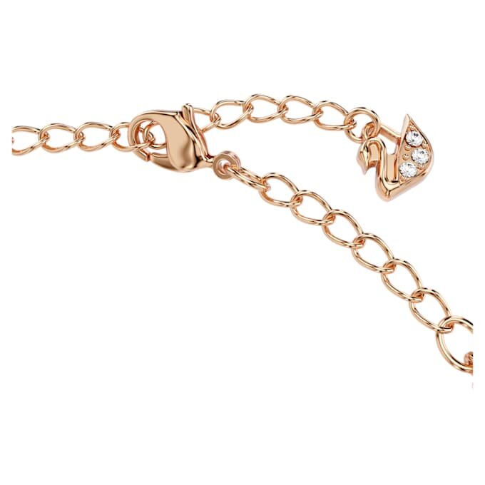 Ein Armband, runder Schliff, ovale Form, weiss, roségoldfarben plattiert Ein Armband, runder Schliff, ovale Form, weiss, roségoldfarben plattiert
