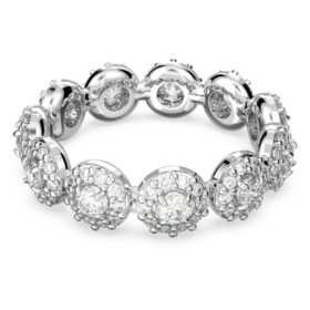 Eine Angelic Ring, Rundschliff, weiss, rhodiniert