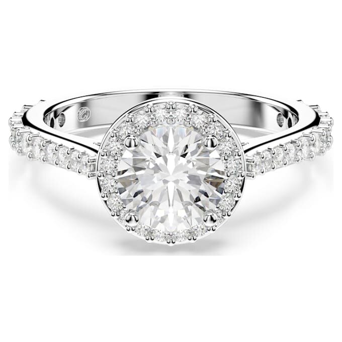 Eine Angelic Ring, Rundschliff, weiss, silberfarben Eine Angelic Ring, Rundschliff, weiss, silberfarben