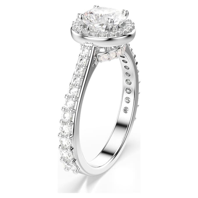 Eine Angelic Ring, Rundschliff, weiss, silberfarben Eine Angelic Ring, Rundschliff, weiss, silberfarben