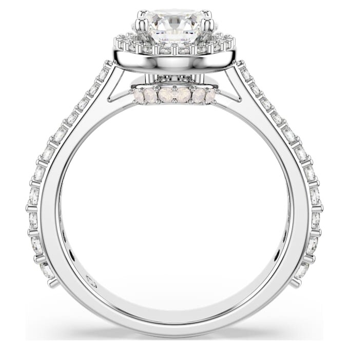 Eine Angelic Ring, Rundschliff, weiss, silberfarben Eine Angelic Ring, Rundschliff, weiss, silberfarben
