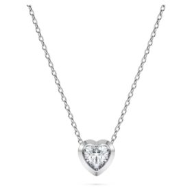 Eternity-Anhänger mit im Labor gezüchteten Diamanten, 0.5 Ct Tw, Herzform, Sterlingsilber Eternity-Anhänger mit im Labor gezüchteten Diamanten, 0.5 Ct Tw, Herzform, Sterlingsilber