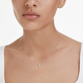 Eternity-Anhänger mit im Labor gezüchteten Diamanten, 0.5 Ct Tw, runde Form, Sterlingsilber Eternity-Anhänger mit im Labor gezüchteten Diamanten, 0.5 Ct Tw, runde Form, Sterlingsilber