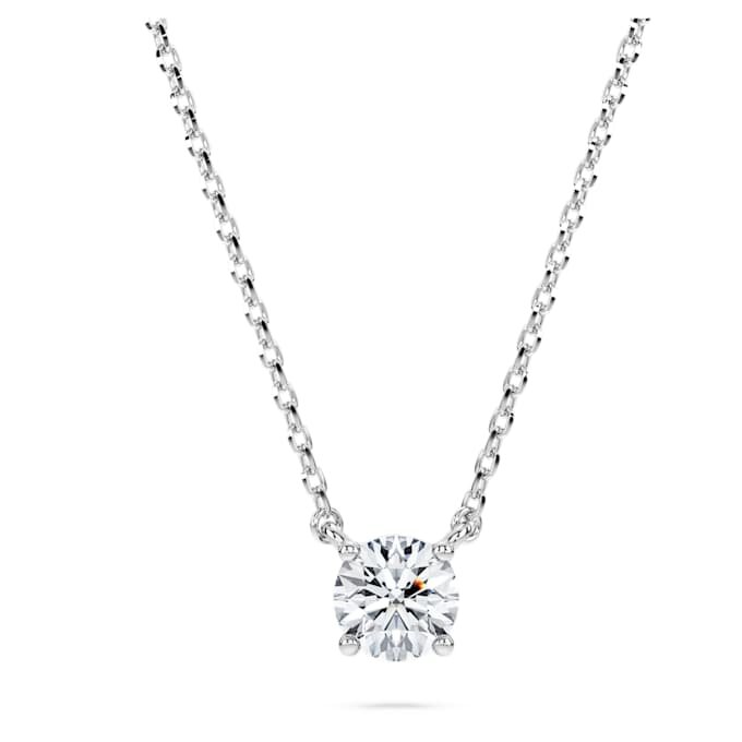 Eternity-Anhänger mit im Labor gezüchteten Diamanten, 0.5 Ct Tw, runde Form, Sterlingsilber Eternity-Anhänger mit im Labor gezüchteten Diamanten, 0.5 Ct Tw, runde Form, Sterlingsilber