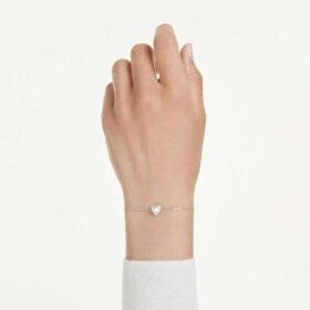 Eternity-Armband mit im Labor gezüchteten Diamanten, 0.5 Ct Tw, Herzform, Sterlingsilber Eternity-Armband mit im Labor gezüchteten Diamanten, 0.5 Ct Tw, Herzform, Sterlingsilber