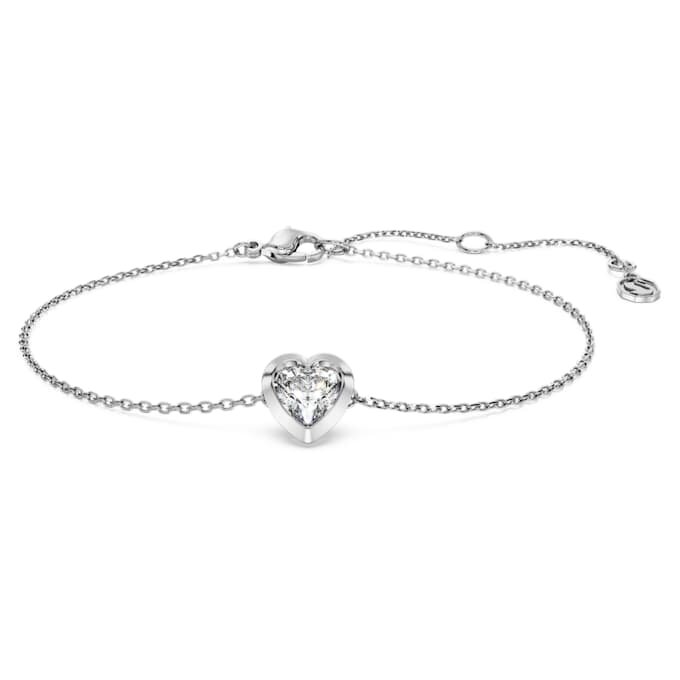 Eternity-Armband mit im Labor gezüchteten Diamanten, 0.5 Ct Tw, Herzform, Sterlingsilber Eternity-Armband mit im Labor gezüchteten Diamanten, 0.5 Ct Tw, Herzform, Sterlingsilber