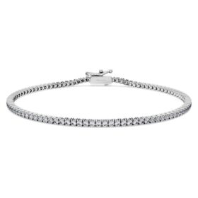 Eternity-Armband mit im Labor gezüchteten Diamanten, 1.5 Ct Tw, runde Form, 14K Weissgold Eternity-Armband mit im Labor gezüchteten Diamanten, 1.5 Ct Tw, runde Form, 14K Weissgold