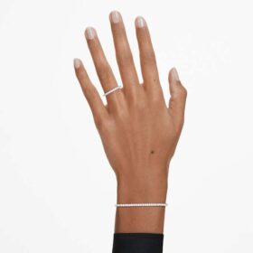 Eternity-Armband mit im Labor gezüchteten Diamanten, 3 Karat insgesamt, runde Form, 14K Weissgold Eternity-Armband mit im Labor gezüchteten Diamanten, 3 Karat insgesamt, runde Form, 14K Weissgold