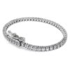 Eternity-Armband mit im Labor gezüchteten Diamanten, 3 Karat insgesamt, runde Form, 14K Weissgold