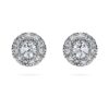 Eternity-Halo-Ohrringe mit im Labor gezüchteten Diamanten, 0.45 Ct Tw, runde Form, Sterlingsilber Eternity-Halo-Ohrringe mit im Labor gezüchteten Diamanten, 0.45 Ct Tw, runde Form, Sterlingsilber