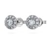 Eternity-Halo-Ohrringe mit im Labor gezüchteten Diamanten, 0.45 Ct Tw, runde Form, Sterlingsilber Eternity-Halo-Ohrringe mit im Labor gezüchteten Diamanten, 0.45 Ct Tw, runde Form, Sterlingsilber