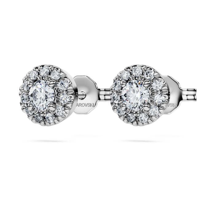 Eternity-Halo-Ohrringe mit im Labor gezüchteten Diamanten, 0.45 Ct Tw, runde Form, Sterlingsilber Eternity-Halo-Ohrringe mit im Labor gezüchteten Diamanten, 0.45 Ct Tw, runde Form, Sterlingsilber