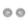 Eternity-Halo-Ohrringe mit im Labor gezüchteten Diamanten, 0.75 Ct Tw, runde Form, 14K Weissgold Eternity-Halo-Ohrringe mit im Labor gezüchteten Diamanten, 0.75 Ct Tw, runde Form, 14K Weissgold