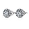 Eternity-Halo-Ohrringe mit im Labor gezüchteten Diamanten, 0.75 Ct Tw, runde Form, 14K Weissgold Eternity-Halo-Ohrringe mit im Labor gezüchteten Diamanten, 0.75 Ct Tw, runde Form, 14K Weissgold