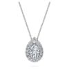 Eternity Halo Solitaire-Anhänger, im Labor gezüchtete Diamanten, 1 Karat insgesamt, Birnenform, 14K Weissgold Eternity Halo Solitaire-Anhänger, im Labor gezüchtete Diamanten, 1 Karat insgesamt, Birnenform, 14K Weissgold