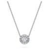 Eternity Halo Solitär-Anhänger, im Labor gezüchtete Diamanten 0.23 Ct Tw, runde Form, Sterlingsilber Eternity Halo Solitär-Anhänger, im Labor gezüchtete Diamanten 0.23 Ct Tw, runde Form, Sterlingsilber
