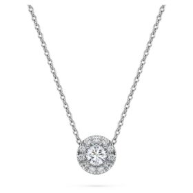 Eternity Halo Solitär-Anhänger, im Labor gezüchtete Diamanten 0.23 Ct Tw, runde Form, Sterlingsilber